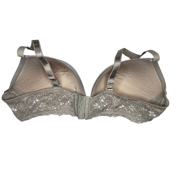 Torrid Curves 48D Gray Bra Lace Accent Lightly Lined Bow Plus Size Intimates - Picture 5 of 13